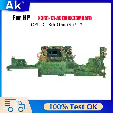 DA0X33MBAF0 For HP Spectre X360 13-AE Laptop Motherboard With i5 i7 8th Gen CPU 8GB 16GB RAM 941883-
