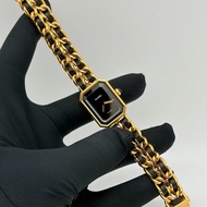 新Chanel香奈兒 中古Premiere黑金方糖女士手錶