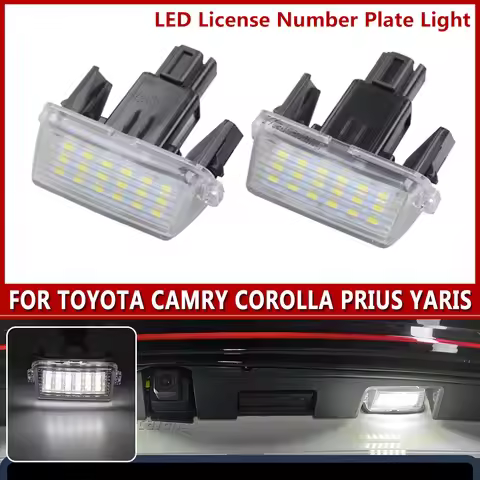 2PCS Bright White LED License Plate Light For Toyota Auris E1 E18 Avensis Avalon Camry Hybrid Coroll