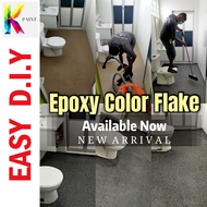 Epoxy Flake Coating FullSet with 1KG Color Flake 3M Black Mix Cat Epoxy Flake lantai for Tiles/Cement &amp; Concrete