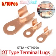 ZAIJIEEE 5/10Pcs OT Cable Connector Kit, OT Type Bolt Hole OT Wire Nose Terminal Crimp, Non-Insulate