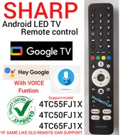 SHARP ANDROID 4K UHD HDR GOOGLE TV REMOTE CONTROL 4TC50FJ1X 4TC55FJ1X 4T-C65FJ1X 4T-C75FJ1X