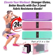 [SG Stock] 3 Levels Fabric Resistance Bands Set, Working Out, Exercise Bands for Legs and Butt, Fitn