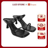 Luzi women's high heels with square toe and 2 horizontal straps with open heel 9P M149 high heels fo