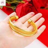 XT Jewellery Korea 24k Twisted Open Bracelet C Shape Bangle 916 Original Gold Plated