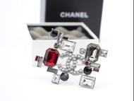 Chanel Vintage 05P水鑽黑紅色胸針