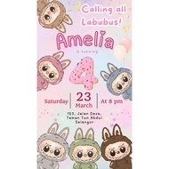 Birthday Invitation Digital Card | Ecard | Happy Birthday | Kids | Labubu