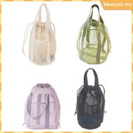 [BlesiyaedMY] Mesh Shower Tote Bag Hanging Shower Organizer 12.6x12.6x8.66" Drawstring