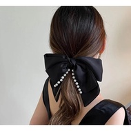 Oversized Bow Hair Clip/ Vintage Black Bow Hair Clip/French Bow Hair Clip