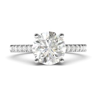 10k White Gold 2CT Classic 4-Prong Simulated Diamond or Moissanite Promise Bridal Engagement Ring Si