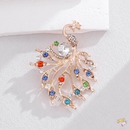 Peacock Brooch With Crystal Inlay Alloy Material For Wedding Party Gift