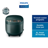 PHILIPS Digital Rice Cooker 3000 Series 1.8L - HD4518/62, 18 programmes, Smart 3D heating system, 6-layer Alloy inner pot with Maifanshi coating