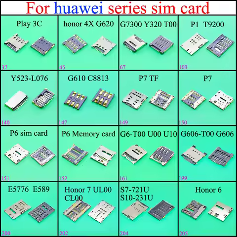 SIM Card Reader connector Holder Socket For huawei play 3c 4x G620 G7300 Y320 T00 P1 T9200 Y523-L076