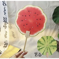 Antique Fan Chinese Painting Brush Calligraphy Cardboard