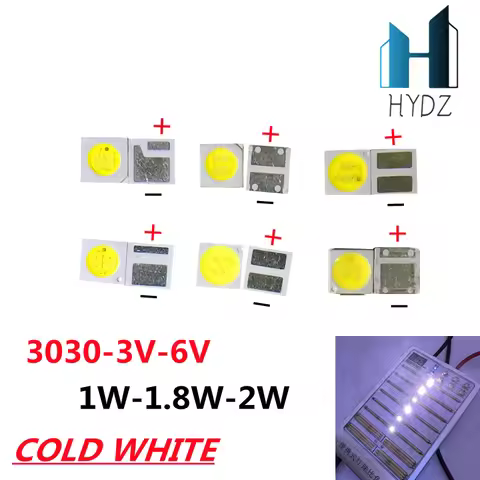 50pcs 3030 Backlight High Power LED DOUBLE CHIPS 1w 1.5W 2w 3V-3.6V 6v lextar JUFEI AOT Cool white P