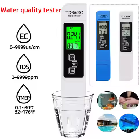 3 in 1 PH Tester Water PH Meter TDS EC Temperature Meter Digital LCD Water Testing Pen Purity Water 