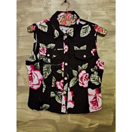 Louis Feraud bis PARIS Cotton Floral Vest Size 11