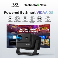 GOOJODOQ HDMI 2.1 WiFi 6 projector VIDAA Smart TV OS projector With 360° Rotatable Stand
