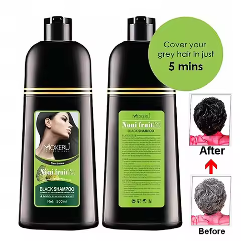 Mokeru 2pc/Lot Noni Fruit Herbal Black Shampoo Magic Fast Mokeru Hair Dye Shampoo For Women Permanen