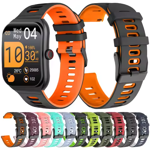Silicone 20mm 22mm Watch Strap For COLMI P86 C81 Sport Band For COLMI P71 P68 P73 M42 C61 I31 V73 i2