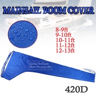 420D Sail Cover Mainsail Boom Boat Cover Anti UV Sunshade Boom Sail Cover 8-9Ft 9-10Ft 10-11Ft 11-12
