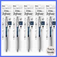 Pentel Gel Ink Ballpoint Pen EnerGel Infree 0.7 Blue Black XBL77TL-CA, 5-Pack
