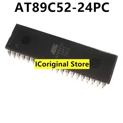 AT89C52-24PC New And Original 8-Bit Microcontroller IC Chips 89C52 24PU 24PC DIP40 Single Chip Micro