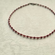 秋実〜石榴石與紅色珠飾的短項鍊