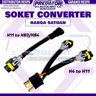 H11 To HB3 HB4 Heat Resistant Socket Converter - Unit Price (1 pcs)