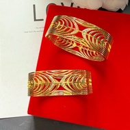 QQJewelry Titanium Gelang Bangle Kerawang Lebar No Fade Costome Women Fashion Jewelry手镯手环手链