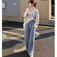 正韓 Copiner 漂亮歐膩家 舒適鬆緊腰休閒長褲，韓版寬鬆顯瘦，百搭休閒長褲