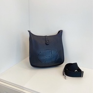 【98新🆕】Hermes Evelyne33 伊芙琳黑色銀扣 金剛色 斜挎包 單肩包