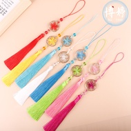 Flower Good Moon Ancient Style Tassel Ear Retro Chinese Style Hanfu Waist Pendant Wallet Folding Fan