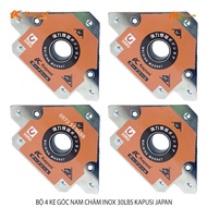 SET OF 4 Stainless Steel MAGNETIC CORNER 30LBS KAPUSI JAPAN - SQUARE ANGLE MAGNET 30KG (10X10X1.5CM)