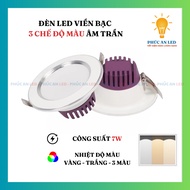 7W Led Ceiling Light with Silver Border - Gold Border (White - Yellow - 3 Color Modes)