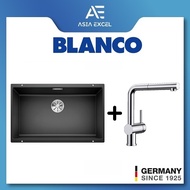 BLANCO SUBLINE 700-U BLACK SINGLE BOWL GRANITE KITCHEN SINK + BLANCO LINUS-S PULL-OUT KITCHEN SINK MIXER