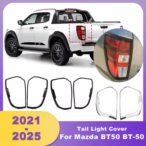 Rear Tail Light Cover Taillamp Chrome Decorative Frame Accessories For Mazda BT50 BT-50 2021 2022 20