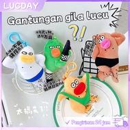 GANTUNGAN Big Crazy People Bag Keychain Funny Doll Funny Keychain Bagcharm Gift