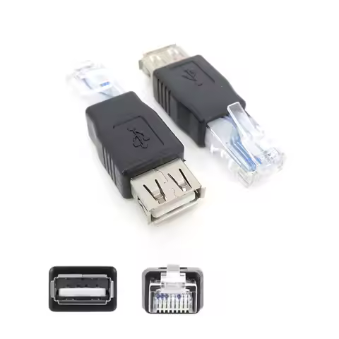 Ethernet to USB female Adapter RJ45 Ethernet Male to USB Female Converter 10Mb/100Mbs Network Connec