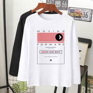  MOVING FORWARD grafik tee T-shirt lengan panjang MUSLIMAH VIRAL perempuan lelaki wanita long sleeve women