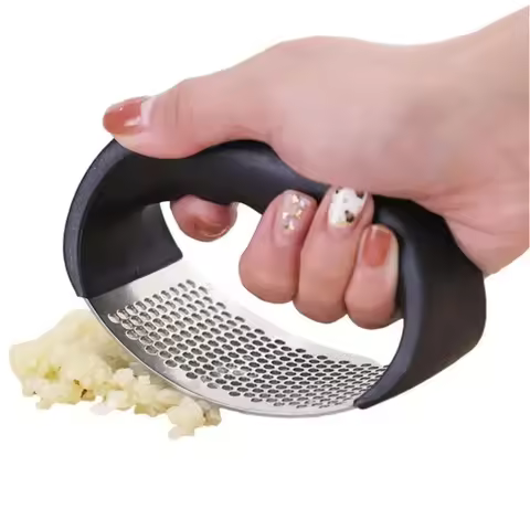 Stainless Steel Garlic Press Crusher Manual Minced Garlic Chopped Garlic Cutting Mince Tools Fruit V