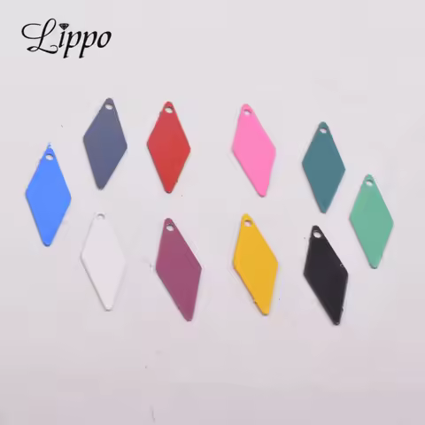 100pcs AC10969 7*18mm Square charms Rhombus Earring Pendant Findings For Woman Bijoux Geometric