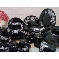 Black Series Opal Dinnerware Full Set Pinggan Mangkuk Opal