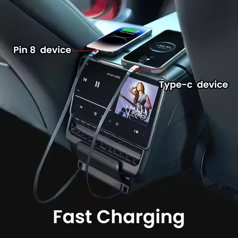 For Tesla Model Y 2025 Juniper Model 3 Highland 2024 Rear Air Vent 27W Quick Charger USB Shunt HUB P