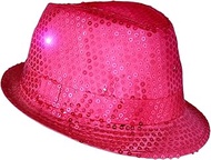 blinkee LED Flashing Fedora Hat with Pink Sequins by