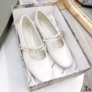 Cnk doll shoes with round toe, cross straps, letter tag, flat sole, full box surplus
