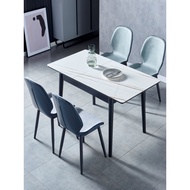 M-6/H1F72X Italian Stone Plate Retractable Dining Tables and Chairs Set Small Apartment Home Folding