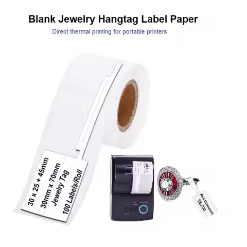 5 Rolls Small Roll Jewelry Tag Printing Paper 30x70 25x75 14x53 Jewelry Price Label Tear-proof Therm