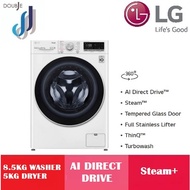 LG FV1285D4W 8.5KG Washing / 5.0kg Dryer AI Direct Drive Turbo Washing 360 Steam+ Smart Thinq