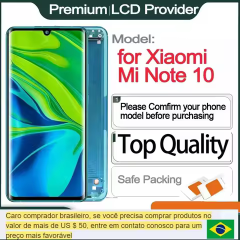 Original all functions LCD Replacement for Xiaomi Note 10, Display Screen, M1910F4G, Note 10 Pro, M1